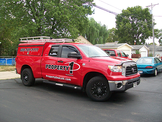 Graphics on passenger side of truck for Property 1