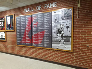 The UW-L wall of fame demonstrates the power of interior signage